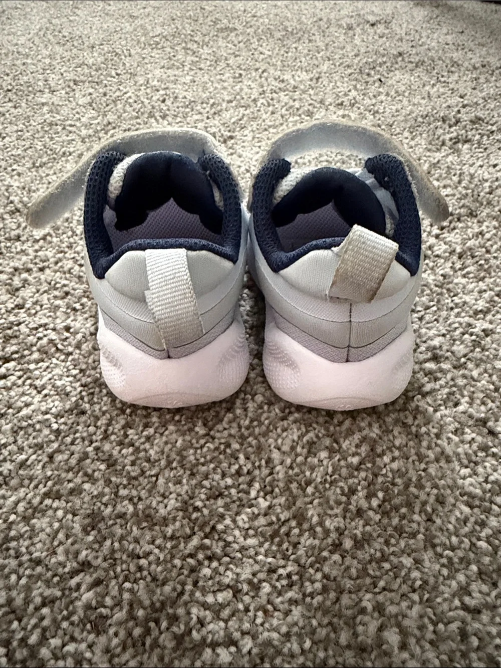 Kids White, Navy, and Purple Sneakers